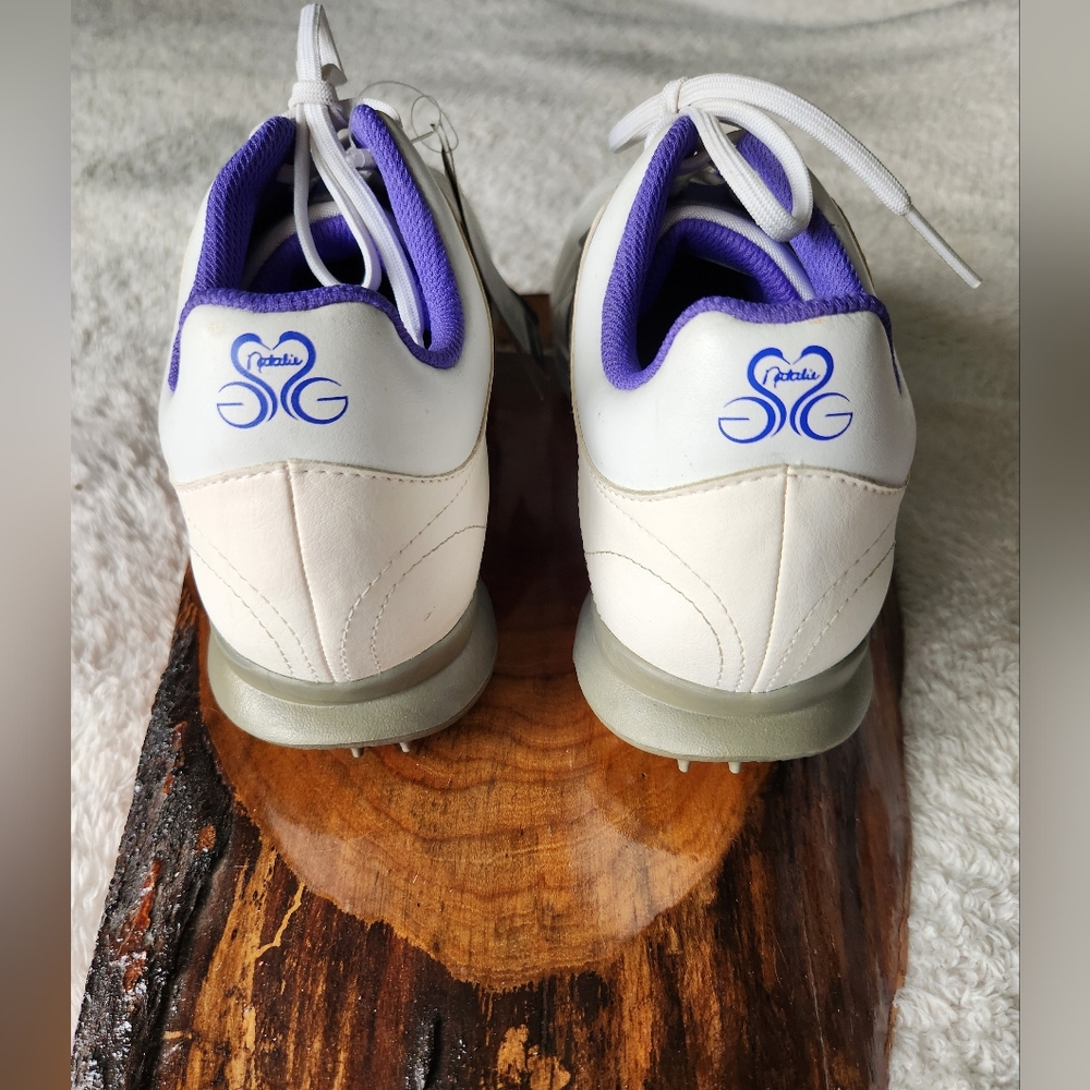 Women's White and Purple Athletic Sneakers - Picture 4 of 8